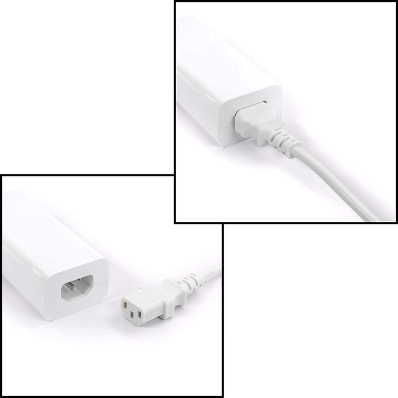 AC Power Cord (3 Prong) - 12 Feet (3.6 Meter), White - Premium Quality Copper Wire Core - Computer, Medical, Server & Desktop - NEMA 5-15 to C13 / IEC 320 - UL Listed Power Cable