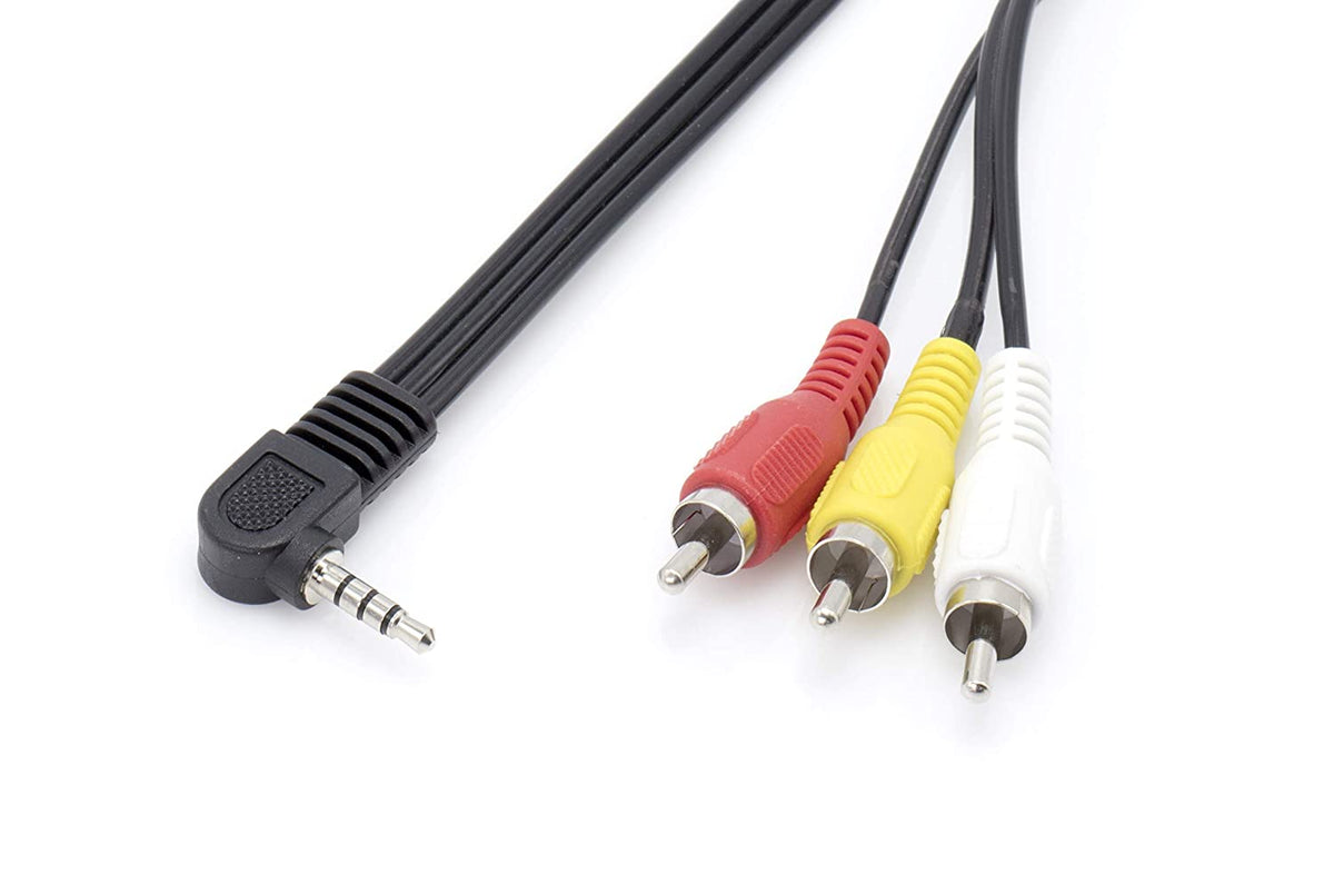 3.5mm Male Jack to RCA Male Video and Audio Cable - Compatible with Roku and Tivo - NOT FOR CAMERAS - Composite Video Cable Connector (Red White Yellow) - 6 Feet, 3 Pack