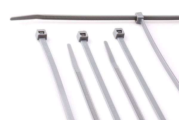 7 inch Grey Nylon Zip Ties - Strong Zip Tie, Wire Ties - Indoor and Outdoor Rated - No Tools Needed , Zip Ties (Wire Ties, Cable Ties), 100 Pack - Grey - 7"
