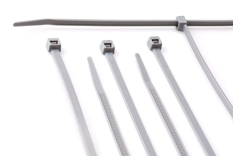 17 inch Grey Nylon Zip Ties - Strong Zip Tie, Wire Ties - Indoor and Outdoor Rated - No Tools Needed , Zip Ties (Wire Ties, Cable Ties), 100 Pack - Grey - 17"