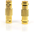 Gold BNC Connectors, Female to Female Coupler - 25 Pack - (Barrel Connector) Adapter for Security Camera CCTV, SDI, HD-SDI