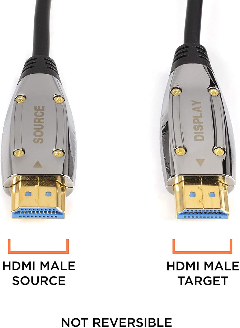 40 Feet, 4K Fiber Optic HDMI Cable, Ultra High Speed Fiber Optic 18Gbps 4K @ 60Hz, 4:4:4 HDR, HDCP, ARC, 3D and More - Hybrid HDMI with Gold Connectors