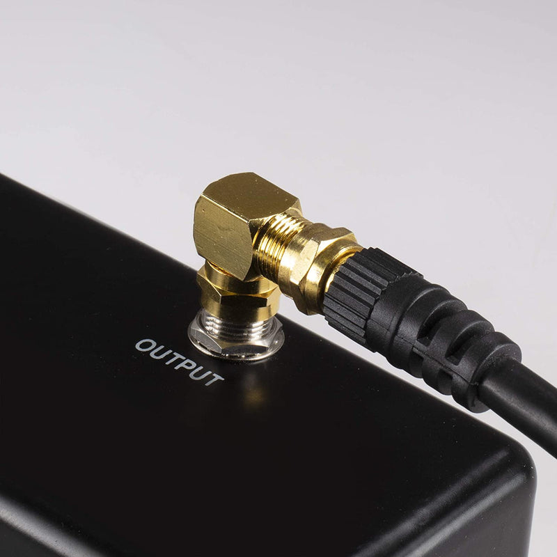 Gold Coaxial Cable Right Angle Connector - 10 Pack - for Tight Corners and Flat Panel TV Mounting - 90 degree F Type Adapter for Coax Cable and Wall Plates