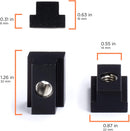 Bed Rail T Slot Nuts works with Toyota Tacoma and Tundra | Aluminum Black, 4 Pack | Tapped with 3/8"-16 Thread