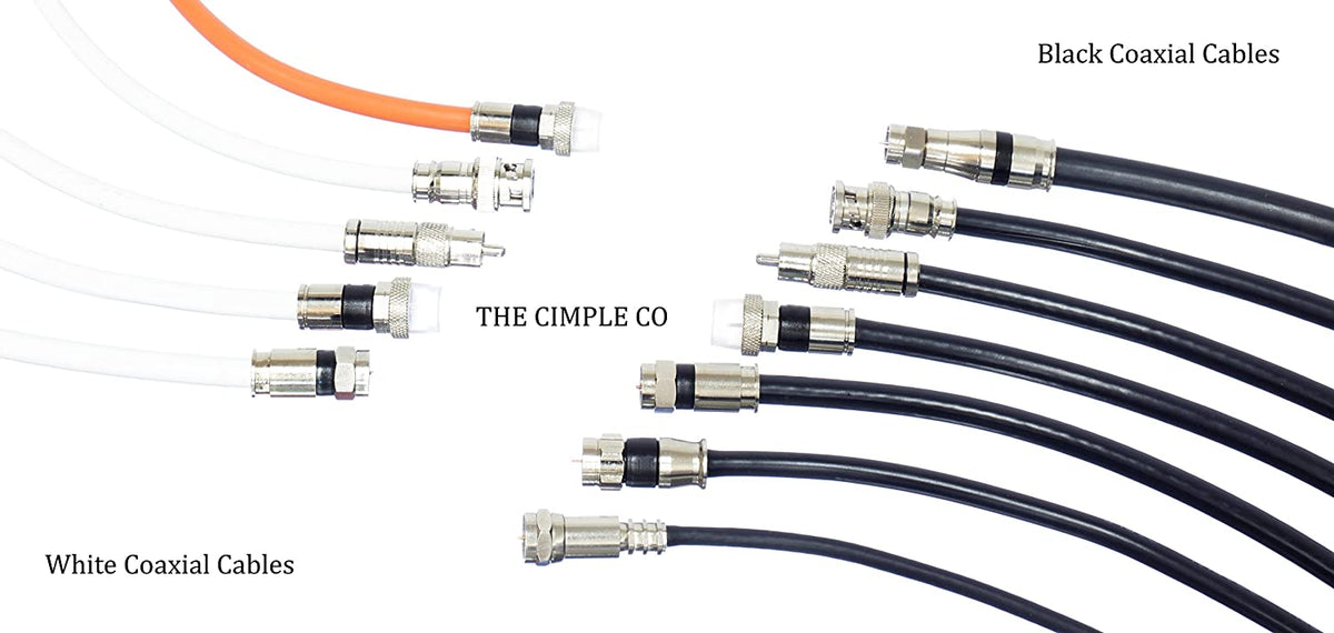 30 Foot Black - Solid Copper Coax Cable - RG6 Coaxial Cable with Connectors, F81 / RF, Digital Coax for Audio/Video, Cable TV, Antenna, Internet, & Satellite, 30 Feet (9 Meter)