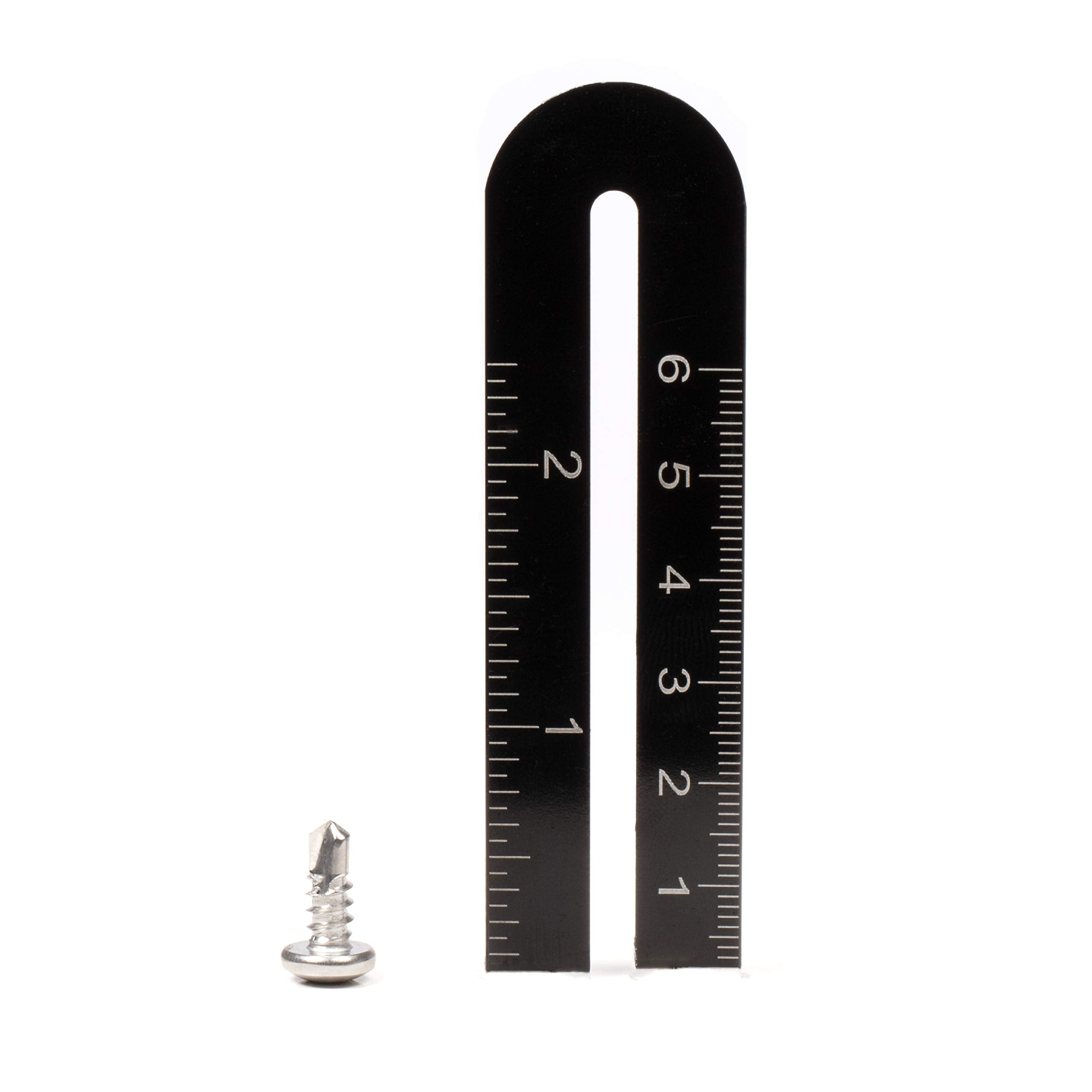 #10 Size, 1/2" Length (13mm) - Self Tapping Screw - Self Drilling Screw - 410 Stainless Steel Screws = Exceptional Wear and Very Corrosion Resistant) - Phillips Pan Head - 100pcs