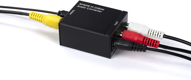 Analog to Digital Audio Converter Kit - Analog Stereo to Digital Optical Converter Adapter with Toslink and RCA Cables
