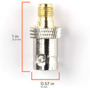 Gold SMA Female to BNC Female Adapter - 10 Pack Coupler - Male to Female Coaxial (RF) Connector, Compatible with RF, SDI, HD-SDI, CCTGV, Camera