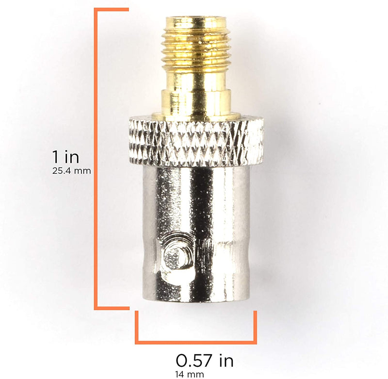 Gold SMA Female to BNC Female Adapter - 10 Pack Coupler - Male to Female Coaxial (RF) Connector, Compatible with RF, SDI, HD-SDI, CCTGV, Camera