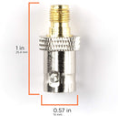 Gold SMA Female to BNC Female Adapter - 25 Pack Coupler - Male to Female Coaxial (RF) Connector, Compatible with RF, SDI, HD-SDI, CCTGV, Camera