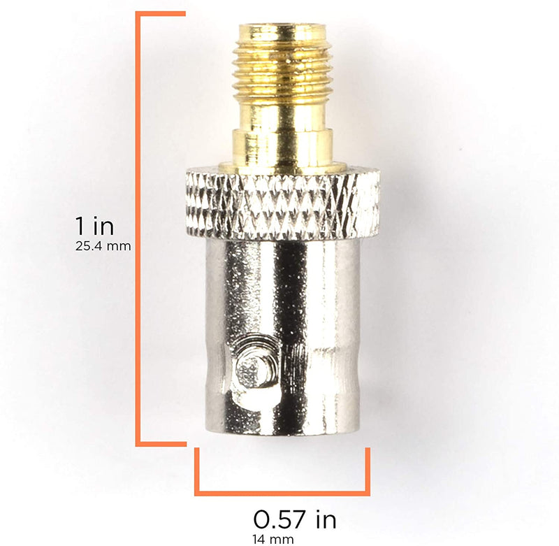 Gold SMA Female to BNC Female Adapter - 25 Pack Coupler - Male to Female Coaxial (RF) Connector, Compatible with RF, SDI, HD-SDI, CCTGV, Camera
