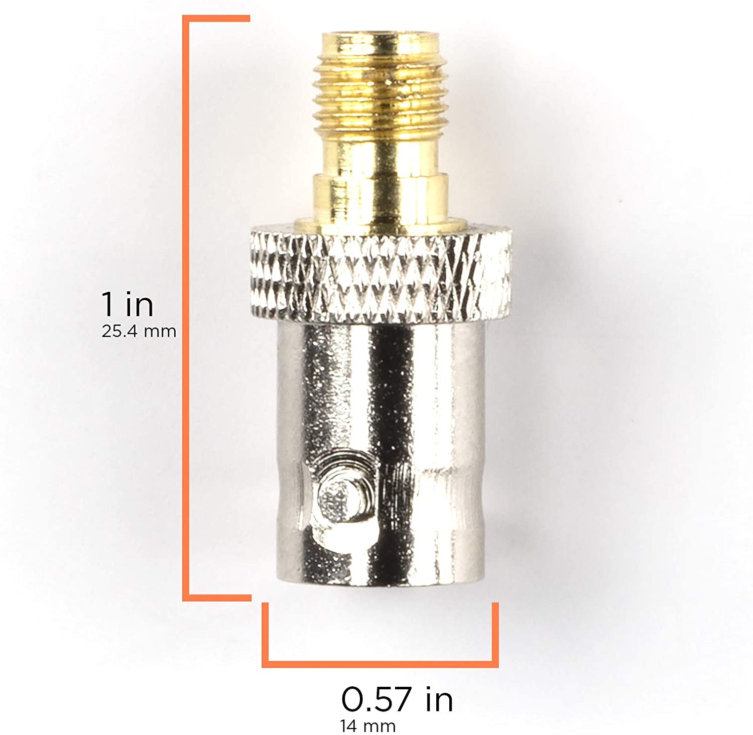 Gold SMA Female to BNC Female Adapter - 1 Pack Coupler - Male to Female Coaxial (RF) Connector, Compatible with RF, SDI, HD-SDI, CCTGV, Camera