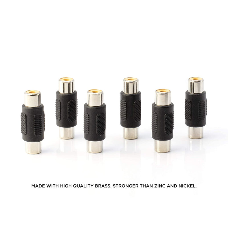 RCA Adapter, Female to Female Coupler, Extender, Barrel - Audio Video RCA Connectors, for Audio, Video, S/PDIF, Subwoofer, Phono, Composite, Component, and More - 100 Pack