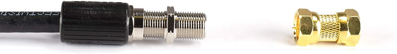Gold Cable Extension Coupler for Coaxial Cables - 25 Pack - F81 (male to male) High Quality 3GHz Satellite, Cable TV, and Cable Internet Rated