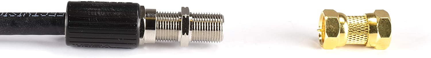 Gold Cable Extension Coupler for Coaxial Cables - 10 Pack - F81 (male to male) High Quality 3GHz Satellite, Cable TV, and Cable Internet Rated