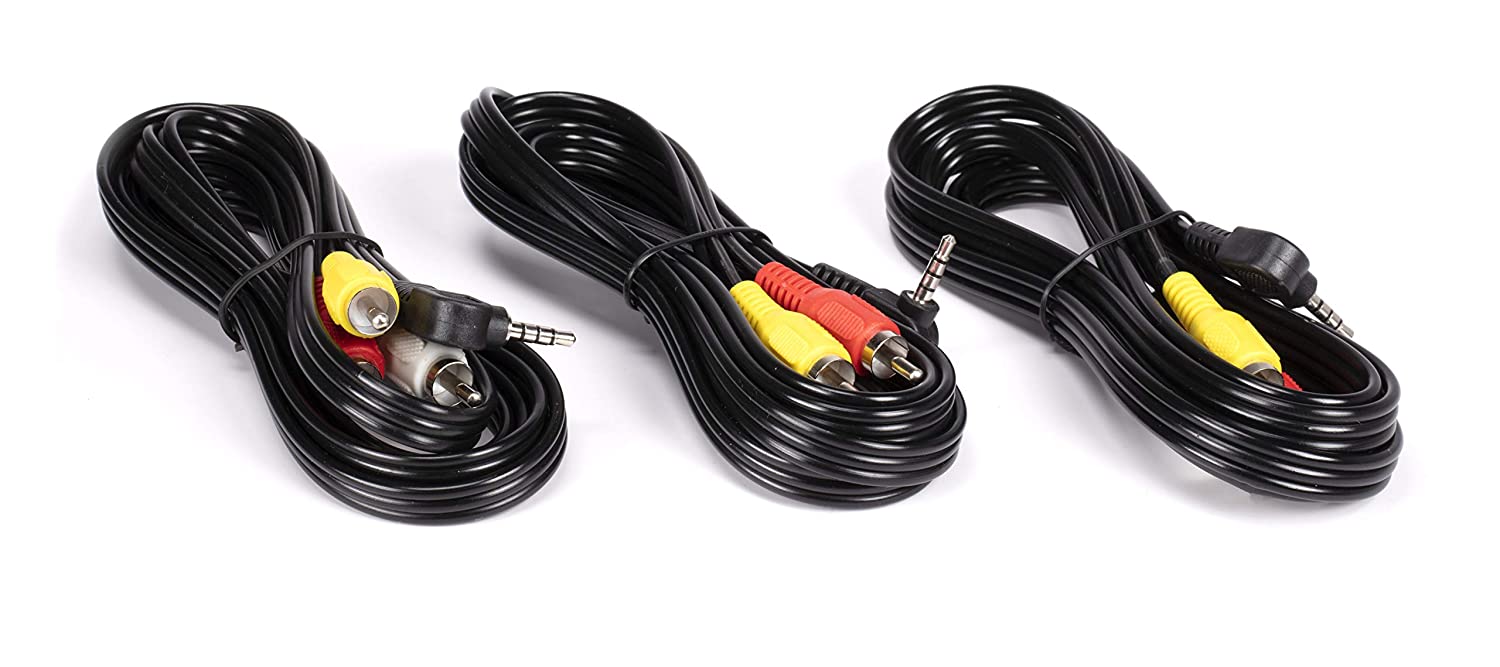 3.5mm Male Jack to RCA Male Video and Audio Cable - Compatible with Roku and Tivo - NOT FOR CAMERAS - Composite Video Cable Connector (Red White Yellow) - 6 Feet, 3 Pack