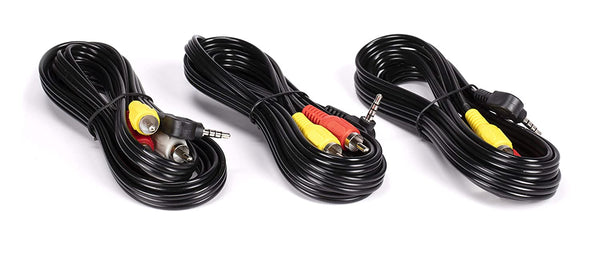 3.5mm Male Jack to RCA Male Video and Audio Cable - Compatible with Roku and Tivo - NOT FOR CAMERAS - Composite Video Cable Connector (Red White Yellow) - 6 Feet, 3 Pack