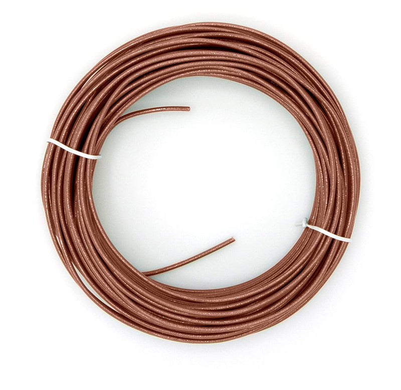 25 Feet (7.5 Meter) - Insulated Solid Copper THHN / THWN Wire - 10 AWG, Wire is Made in the USA, Residential, Commerical, Industrial, Grounding, Electrical rated for 600 Volts - In Brown