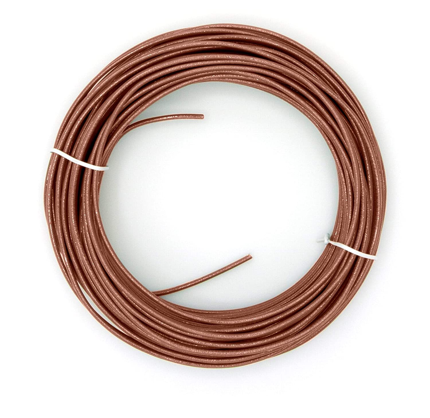 10 Feet (3 Meter) - Insulated Solid Copper THHN / THWN Wire - 12 AWG, Wire is Made in the USA, Residential, Commerical, Industrial, Grounding, Electrical rated for 600 Volts - In Brown