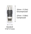 Coaxial Cable Compression Fitting - Connector Multipack for RG59, RG6, and RG11 Coax Cable - with Weather Seal O Ring and Water Tight Grip (100 Pack of Each - 300 Connectors Total)
