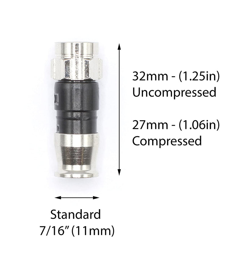 Coaxial Cable Compression Fitting - Connector Multipack for RG59, RG6, and RG11 Coax Cable - with Weather Seal O Ring and Water Tight Grip (100 Pack of Each - 300 Connectors Total)