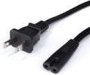 Figure 8 Power Cord (2 Prong) with Copper Wire Core - Non Polarized for Satellite, CATV, Game Systems, and More - NEMA 1-15P to C7 C8 / IEC 320 - UL Listed - Black, 3 Feet (0.9 Meter) Power Cable