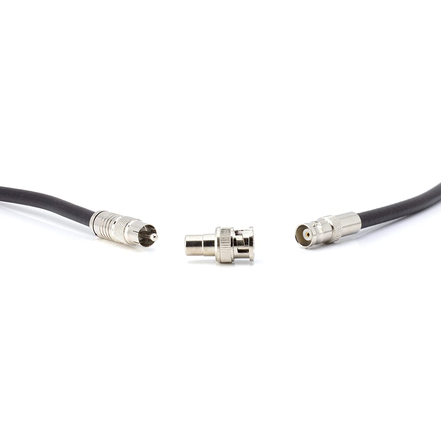 RCA and BNC Coaxial Adapter - BNC Male to RCA Female Connector, Adapter, Coupler, and Converter - For RG11, RG6, RG59, RG58, SDI, HD SDI, CCTV - 100 Pack