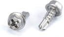 #8 Size, 1/2" Length (13mm) - Self Tapping Screw -- Self Drilling Screw - 410 Stainless Steel Screws = Exceptional Wear and Very Corrosion Resistant) - Hex and Phillips Head - 100pcs