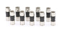 Coaxial Cable Compression Fitting - 10 Pack Connector - for RG6 Coax Cable - with Weather Seal O Ring and Water Tight Grip