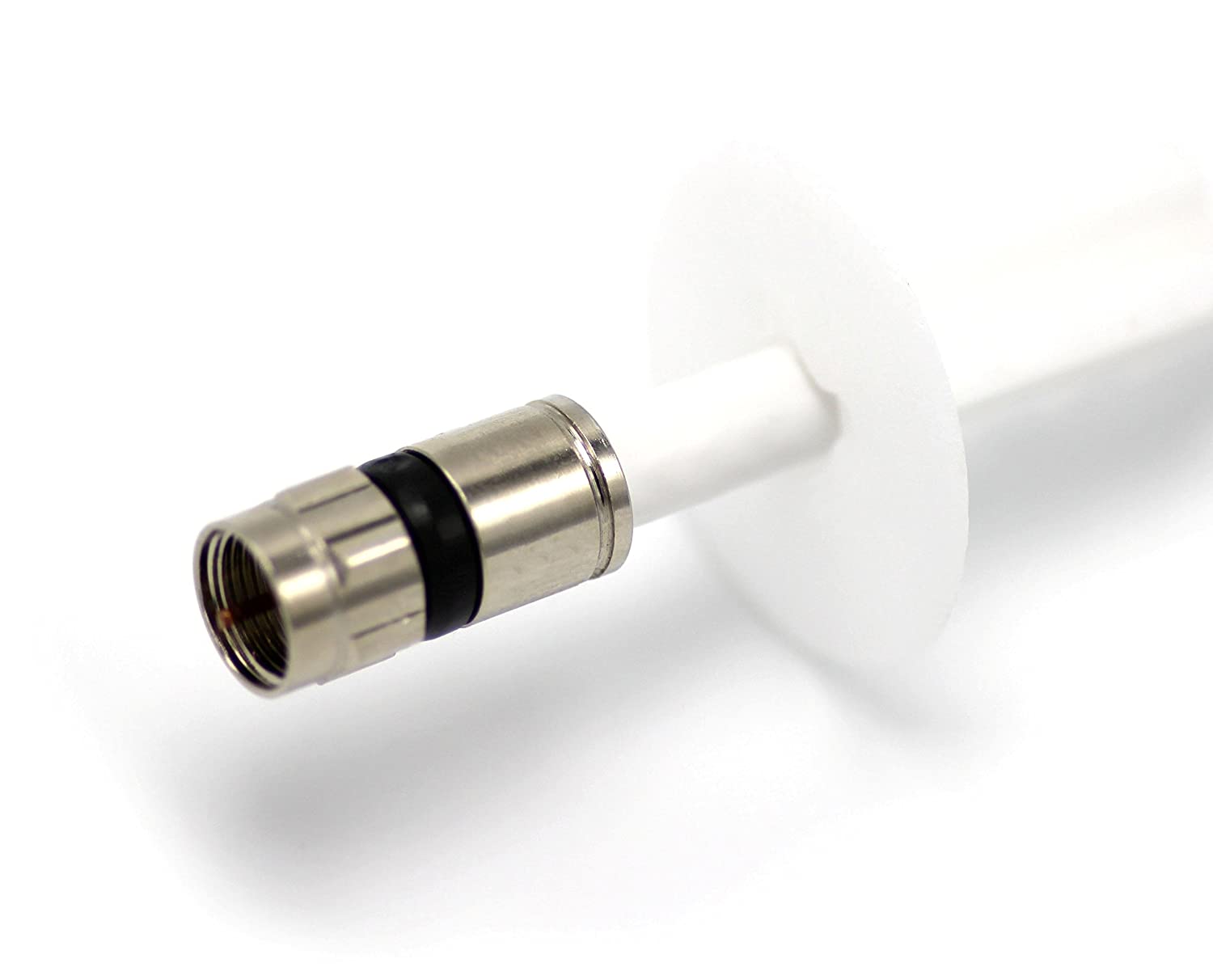 Single Feed Thru Bushing - (White) RG6 Feed Through Bushing (Grommet) Replaces Wallplates (Wall Plates) For Coax Coaxial Cable, Network Cable, CCTV - Indoor/ Outdoor Rated - 10 Pack
