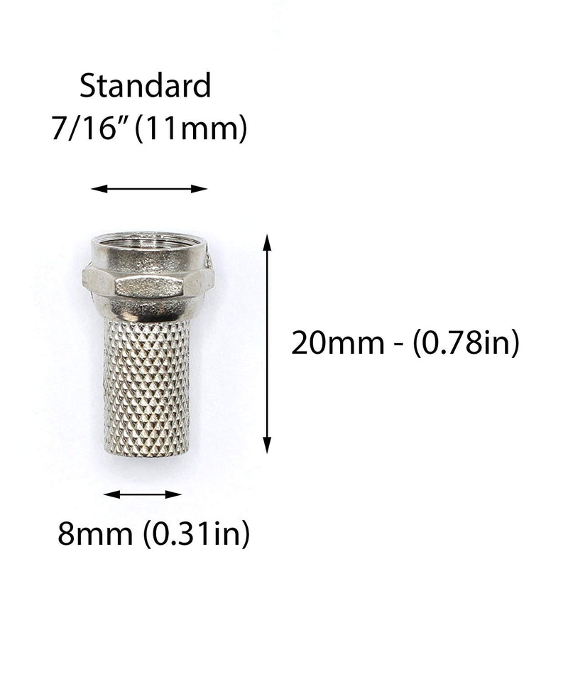 Coaxial Cable Screw on RG6 Connector | No Tools Required | Pack of 100
