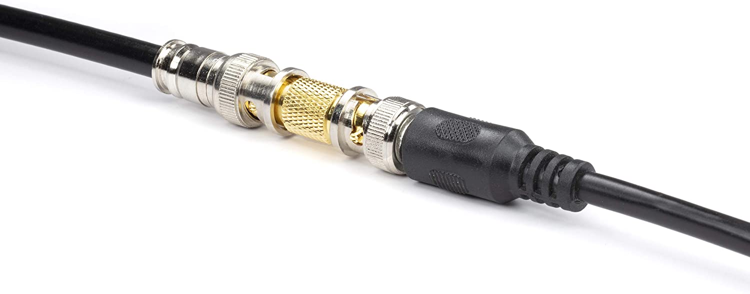 Gold BNC Connectors, Female to Female Coupler - 100 Pack - (Barrel Connector) Adapter for Security Camera CCTV, SDI, HD-SDI