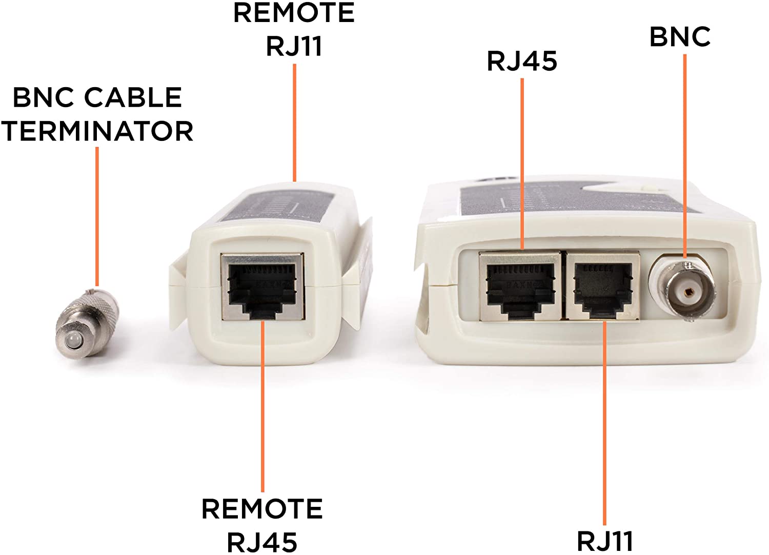 Universal Network Cable Tester Tool, BNC, RJ45, RJ11 (3-in-1) Multi-Tester White