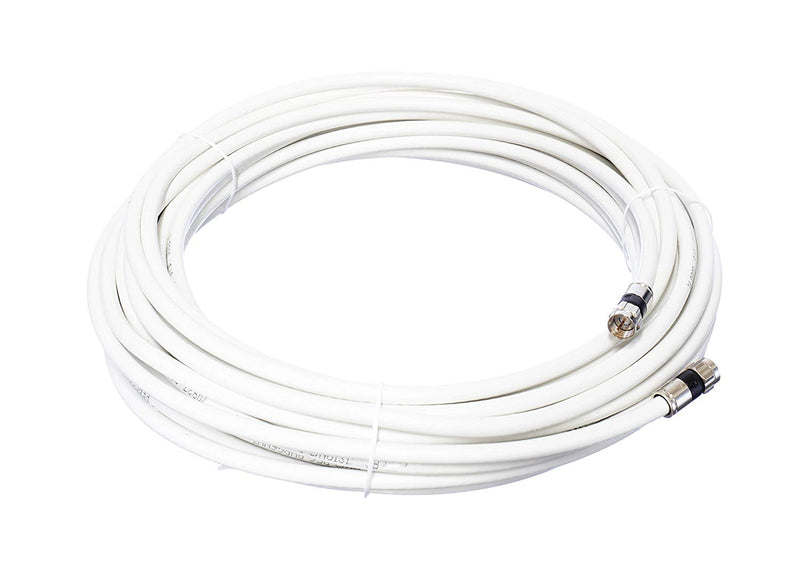 50' Feet, White RG6 Coaxial Cable (Coax Cable) | Made in the USA | F81 / RF