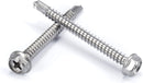 #10 Size, 2" Length (51mm) - Self Tapping Screw -- Self Drilling Screw - 410 Stainless Steel Screws = Exceptional Wear and Very Corrosion Resistant) - Hex and Phillips Head - 100pcs