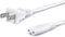 Figure 8 Power Cord (2 Prong) with Copper Wire Core - Non Polarized for Satellite, CATV, Game Systems, and More - NEMA 1-15P to C7 C8 / IEC 320 - UL Listed - White, 3 Feet (0.9 Meter) Power Cable