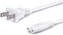 Figure 8 Power Cord (2 Prong) with Copper Wire Core - Non Polarized for Satellite, CATV, Game Systems, and More - NEMA 1-15P to C7 C8 / IEC 320 - UL Listed - White, 4 Feet (1.2 Meter) Power Cable