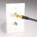 Gold Coaxial Cable Right Angle Connector - 10 Pack - for Tight Corners and Flat Panel TV Mounting - 90 degree F Type Adapter for Coax Cable and Wall Plates