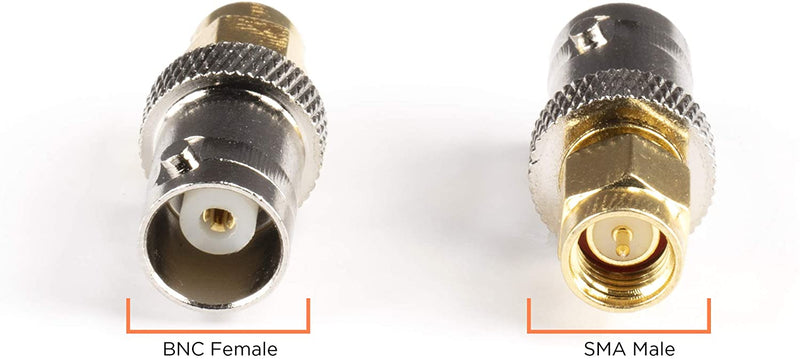 Gold SMA Male to BNC Female Adapter - 1 Pack Coupler - Male to Female Coaxial (RF) Connector, Compatible with RF, SDI, HD-SDI, CCTGV, Camera