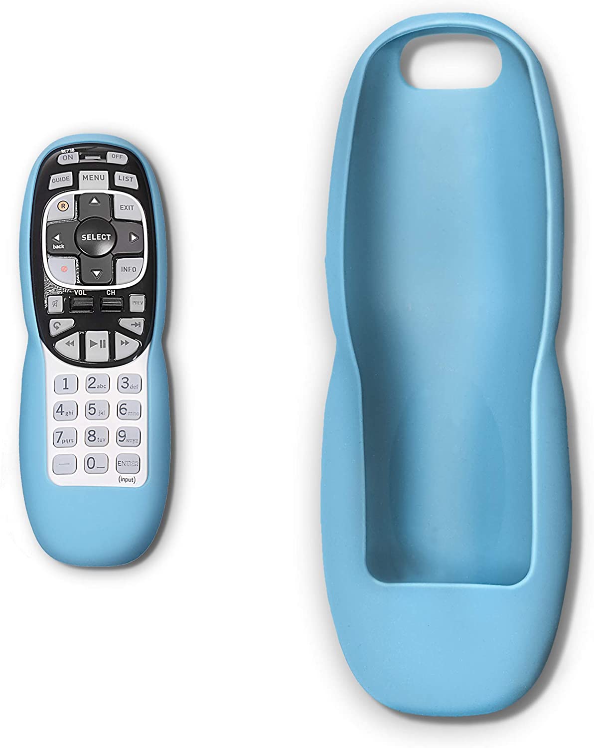 THE CIMPLE CO - DirecTV Compatible Remote Control Case - RC70, RC70H, RC71, RC71H, RC72, RC73, and RC73B - Rubber Protective Skin - Blue Non-Slip Sleeve - 2 Pack