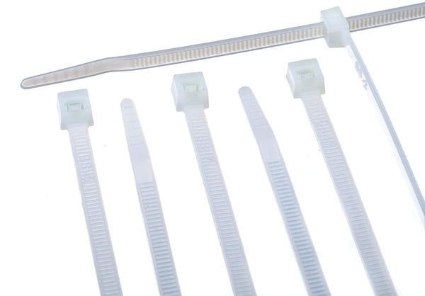 11 inch White Nylon Zip Ties - Strong Zip Tie, Wire Ties - Indoor and Outdoor Rated - No Tools Needed , Zip Ties (Wire Ties, Cable Ties), 100 Pack - White - 11"