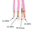 25 Feet (7.5 Meter) - Insulated Solid Copper THHN / THWN Wire - 12 AWG, Wire is Made in the USA, Residential, Commerical, Industrial, Grounding, Electrical rated for 600 Volts - In Pink