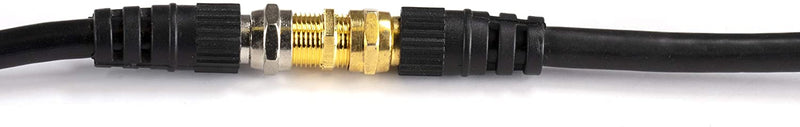 Gold Cable Extension Coupler - 100 Pack - Connects Two Coaxial Video Cables, for Coax F81 (female to female) - High Quality 3GHz Satellite, Cable TV, and Cable Internet Rated
