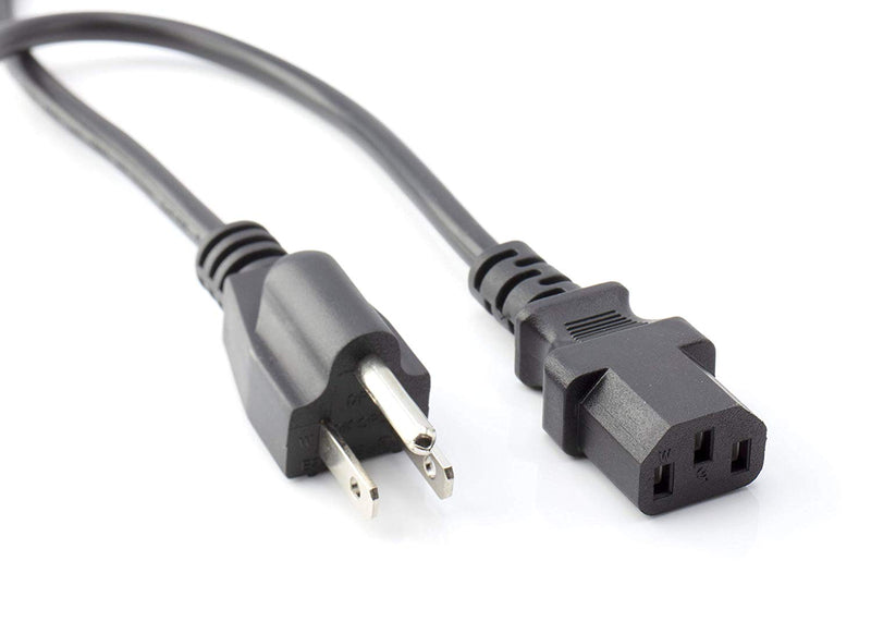AC Power Cord 3 Prong (18 awg) for TV PC Monitor Wall Mount Set Up |Black – 25ft