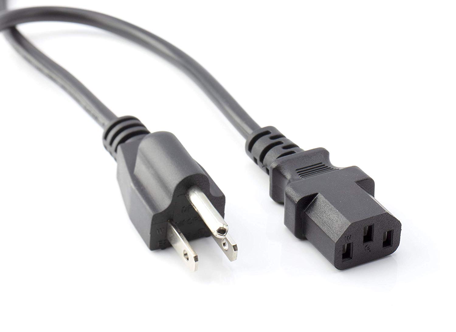 AC Power Cord 3 Prong (18 awg) for TV PC Monitor Wall Mount Set Up |Black – 3ft