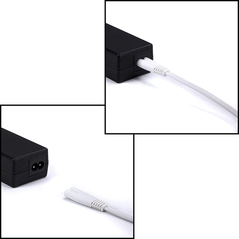 Figure 8 Power Cord (2 Prong) with Copper Wire Core - Non Polarized for Satellite, CATV, Game Systems, and More - NEMA 1-15P to C7 C8 / IEC 320 - UL Listed - White, 25 Feet (7.5 Meter) Power Cable