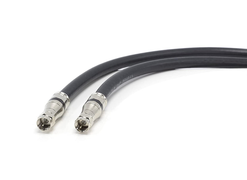 12 Feet - RG-11 Coaxial Cable F Type Cable High Definition with RG11 Coax Compression Connectors - (Black)