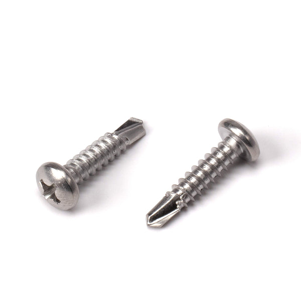 #8 Size, 3/4" Length (19mm) - Self Tapping Screw - Self Drilling Screw - 410 Stainless Steel Screws = Exceptional Wear and Very Corrosion Resistant) - Phillips Pan Head - 100pcs