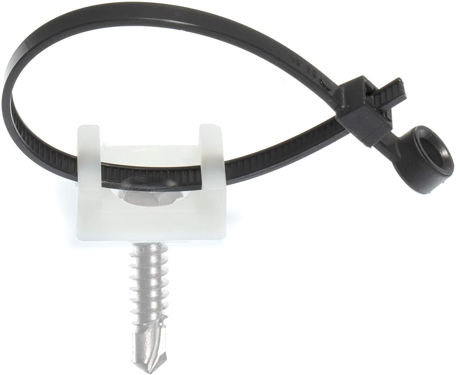 Cable Tie Base Saddle Mount Wire Holder Organizer - Zip Tie Mounting Block - Wire Bundle Tie Mount for Zip Ties White - 100 Pack