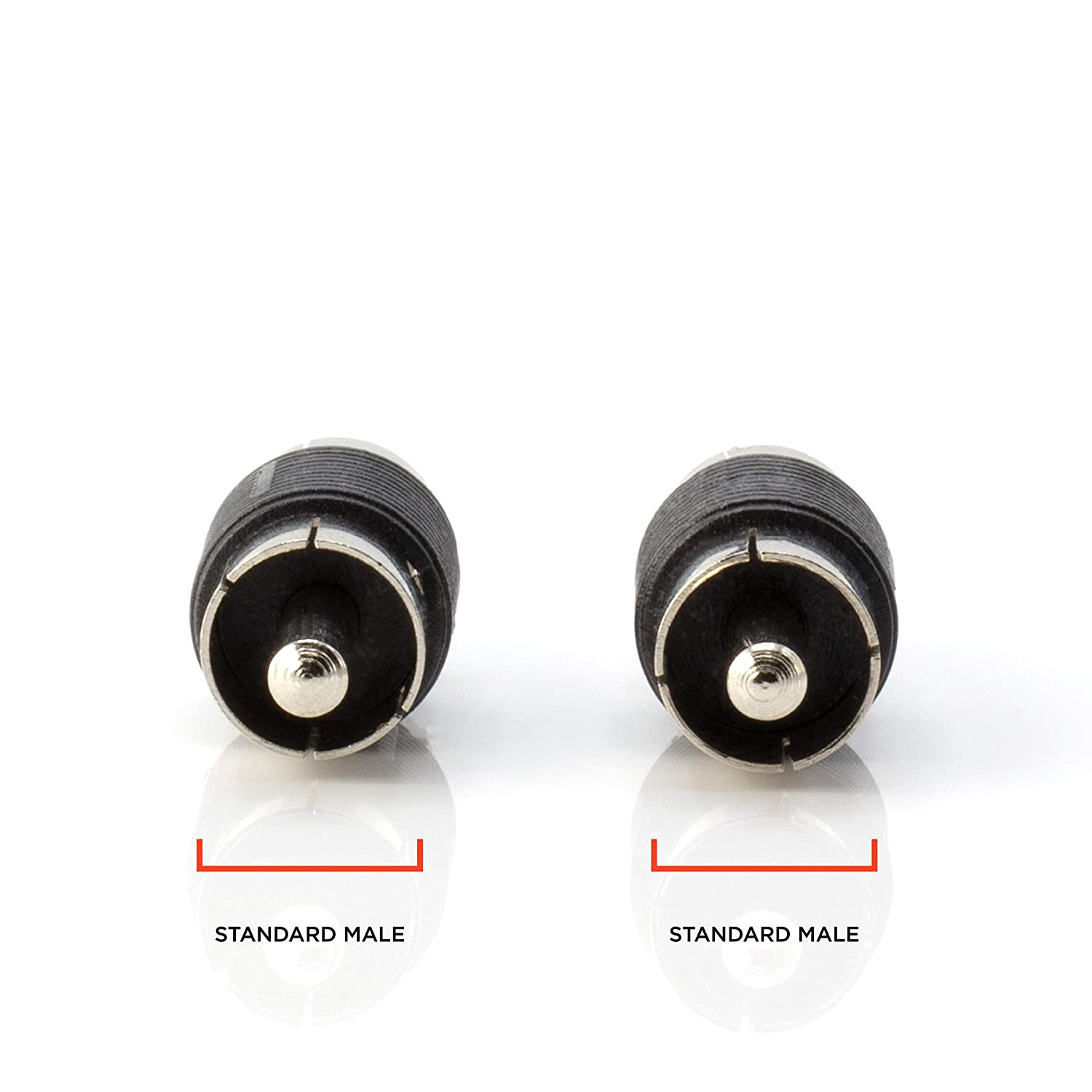 RCA Adapter, Male to Male Coupler, Extender, Barrel - Audio Video RCA Connectors, for Audio, Video, S/PDIF, Subwoofer, Phono, Composite, Component, and More - 100 Pack